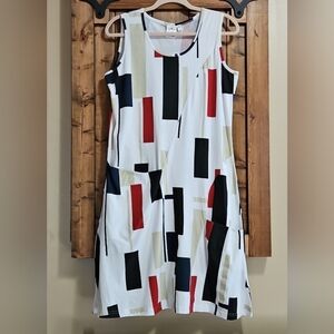 Parsley Sage Geometric Cotton A-Line Dress M